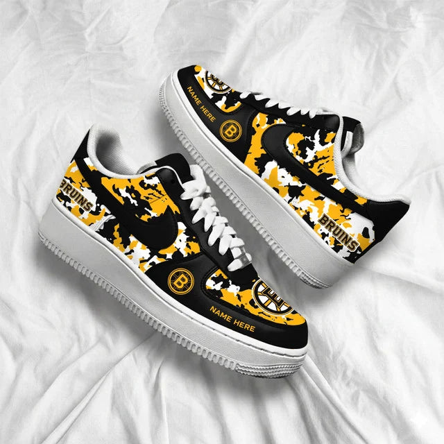 [PUCK DROP DEAL] NEW CUSTOMIZED NHL02 BTB BOSTON BRUINS AF1 SHOES