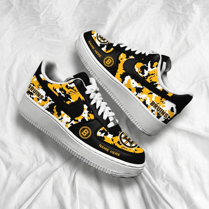 [PUCK DROP DEAL] NEW CUSTOMIZED NHL02 BTB BOSTON BRUINS AF1 SHOES
