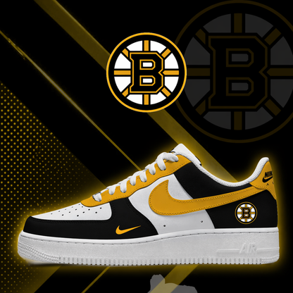 [PUCK DROP DEAL] NEW CUSTOMIZED NHL02 BTB BOSTON BRUINS AF1 SHOES
