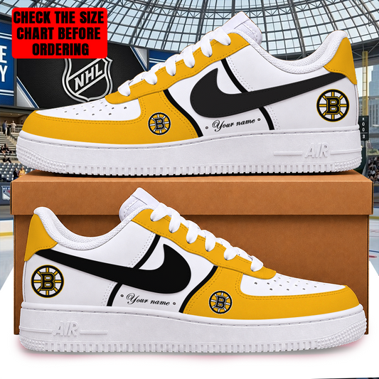 [PUCK DROP DEAL] NEW CUSTOMIZED NHL02 BTB BOSTON BRUINS AF1 SHOES