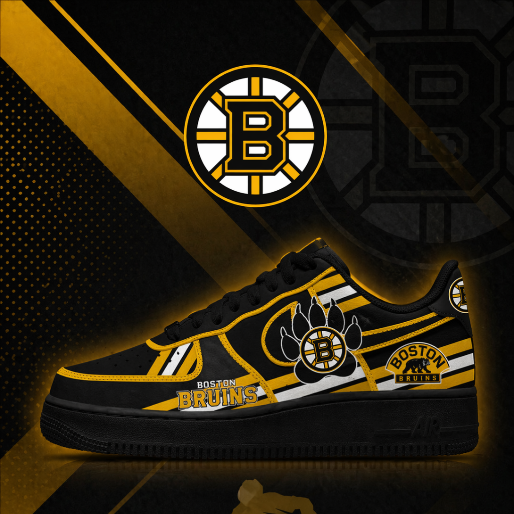 [PUCK DROP DEAL] NEW CUSTOMIZED NHL02 BTB BOSTON BRUINS AF1 SHOES