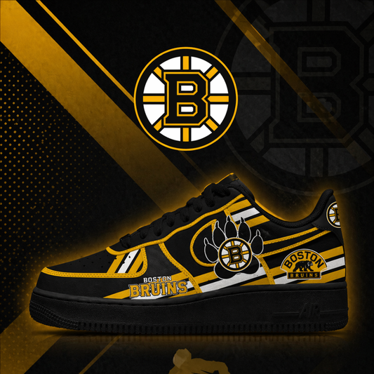 [PUCK DROP DEAL] NEW CUSTOMIZED NHL02 BTB BOSTON BRUINS AF1 SHOES