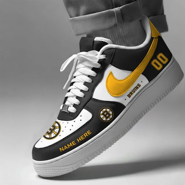 [PUCK DROP DEAL] NEW CUSTOMIZED NHL02 BTB BOSTON BRUINS AF1 SHOES