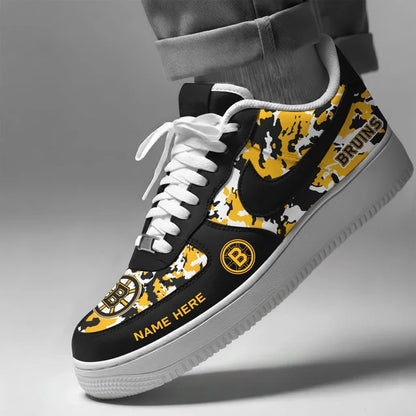 [PUCK DROP DEAL] NEW CUSTOMIZED NHL02 BTB BOSTON BRUINS AF1 SHOES