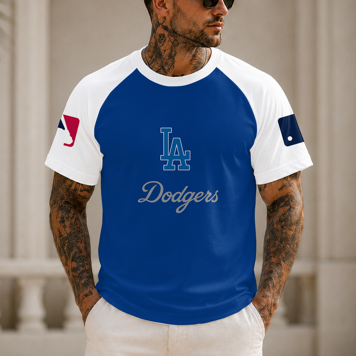 [HOMERUN DEAL] NEW MLB02 LAD LOS ANGELES DODGERS CUSTOMIZED RAGLAN TEE