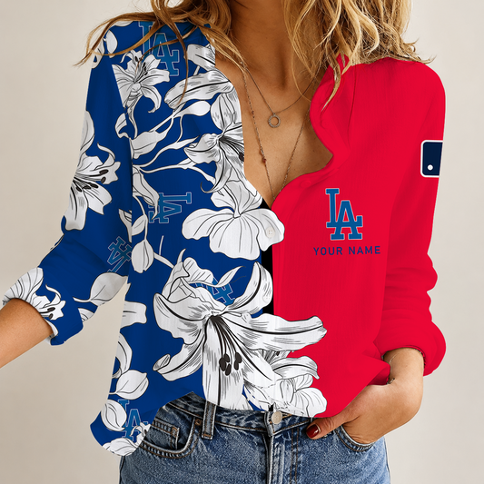 [HOMERUN DEAL] NEW CUSTOMIZED MLB02 LAD LOS ANGELES DODGERS WOMEN CASUAL SHIRT