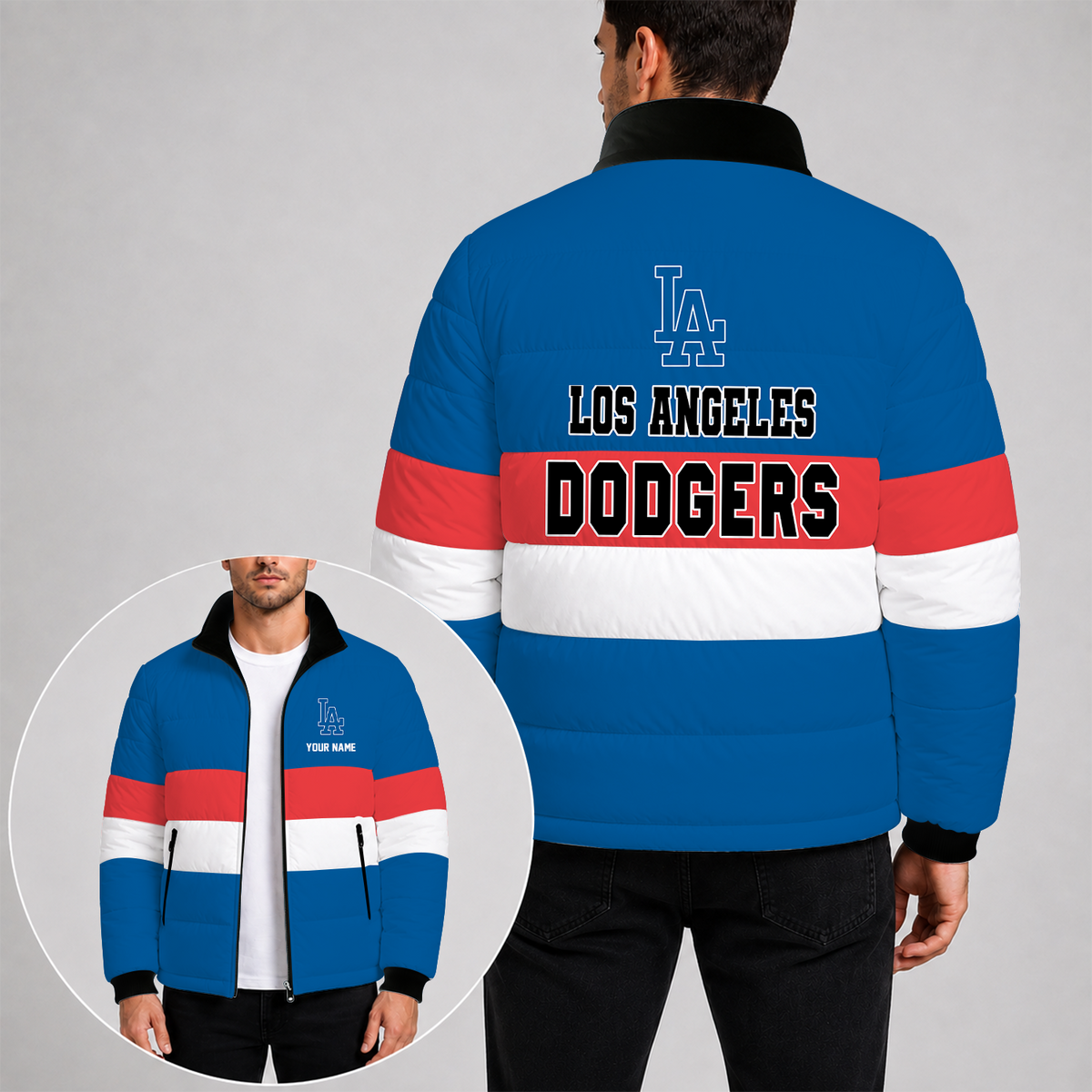 [HOMERUN DEAL] NEW CUSTOMIZED MLB 02 THE DODGERS PUFFER JACKET