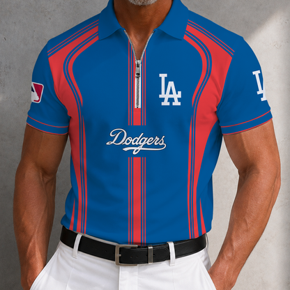 [HOMERUN DEAL] NEW CUSTOMIZED MLB02 LAD LOS ANGELES DODGERS ZIP POLO SHIRT
