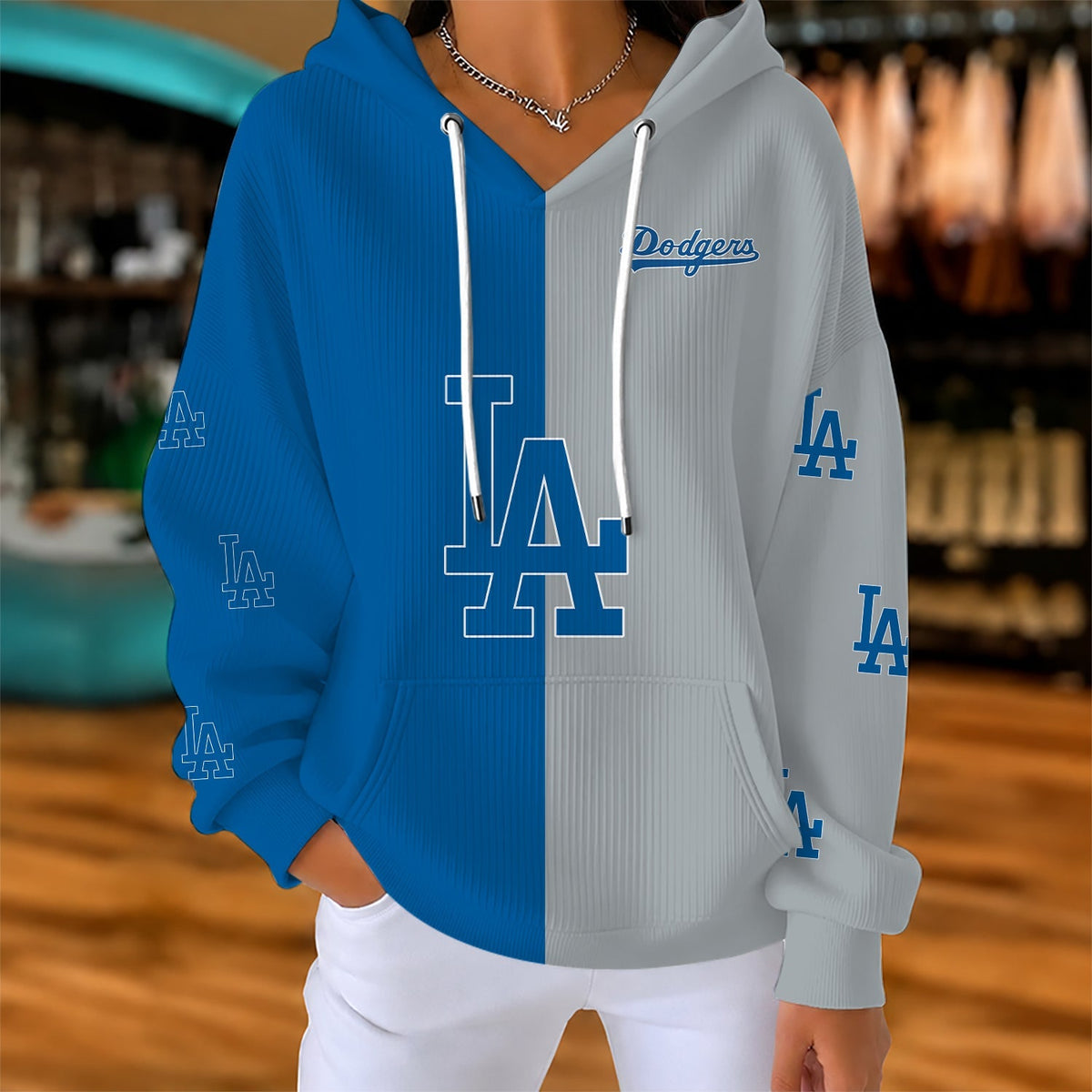 [HOMERUN DEAL] NEW CUSTOMIZED MLB02 LAD LOS ANGELES DODGERS RIBBED HOODIE & SWEATSHIRT
