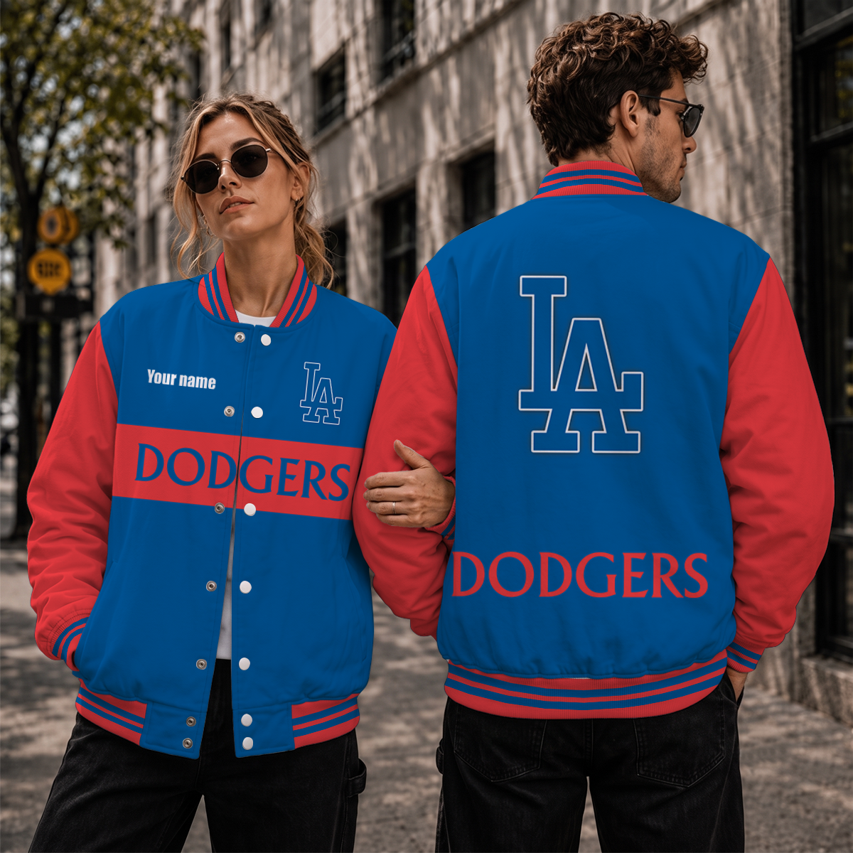 [HOMERUN DEAL] NEW CUSTOMIZED MLB02 LAD LOS ANGELES DODGERS SATIN VARSITY & BASEBALL JACKET