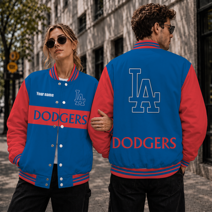 [HOMERUN DEAL] NEW CUSTOMIZED MLB02 LAD LOS ANGELES DODGERS SATIN VARSITY & BASEBALL JACKET