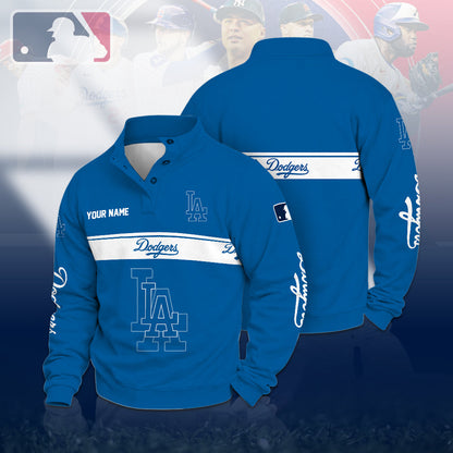 [HOMERUN DEAL] NEW CUSTOMIZED MLB02 LAD LOS ANGELES DODGERS QUARTER-BUTTON SWEATSHIRT