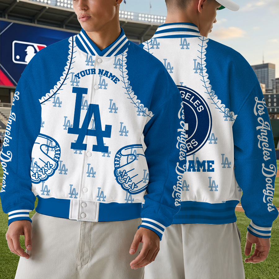 [HOMERUN DEAL] NEW CUSTOMIZED MLB02 LAD LOS ANGELES DODGERS SATIN VARSITY & BASEBALL JACKET