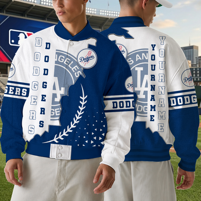 [HOMERUN DEAL] NEW CUSTOMIZED MLB02 LAD LOS ANGELES DODGERS SATIN VARSITY & BASEBALL JACKET