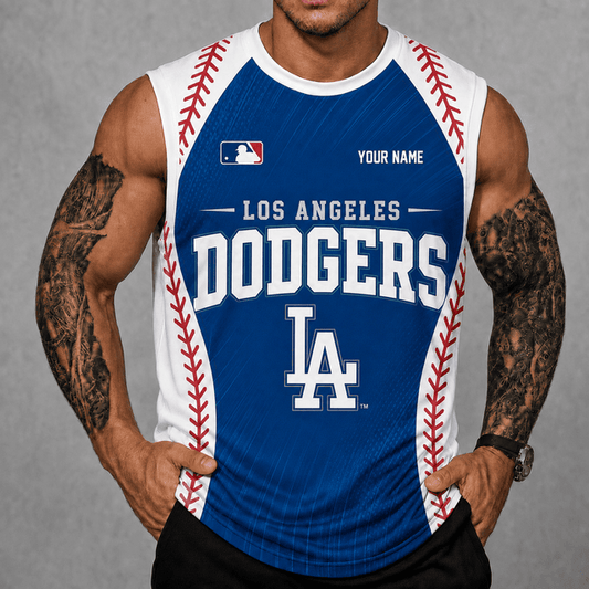 [HOMERUN DEAL] NEW CUSTOMIZED MLB02 LAD LOS ANGELES DODGERS TANK TOP & GYM SHIRT