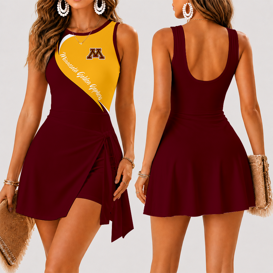 [PUCK DROP DEAL] NEW CUSTOMIZED NCAA MFF02 MGG MINNESOTA GOLDEN GOPHERS WOMEN'S SUMMER SKORT DRESS