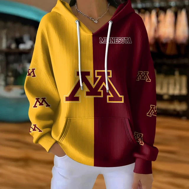 [PUCK DROP DEAL] NEW CUSTOMIZED NCAA MFF02 MGG MINNESOTA GOLDEN GOPHERS RIBBED HOODIE & SWEATSHIRT