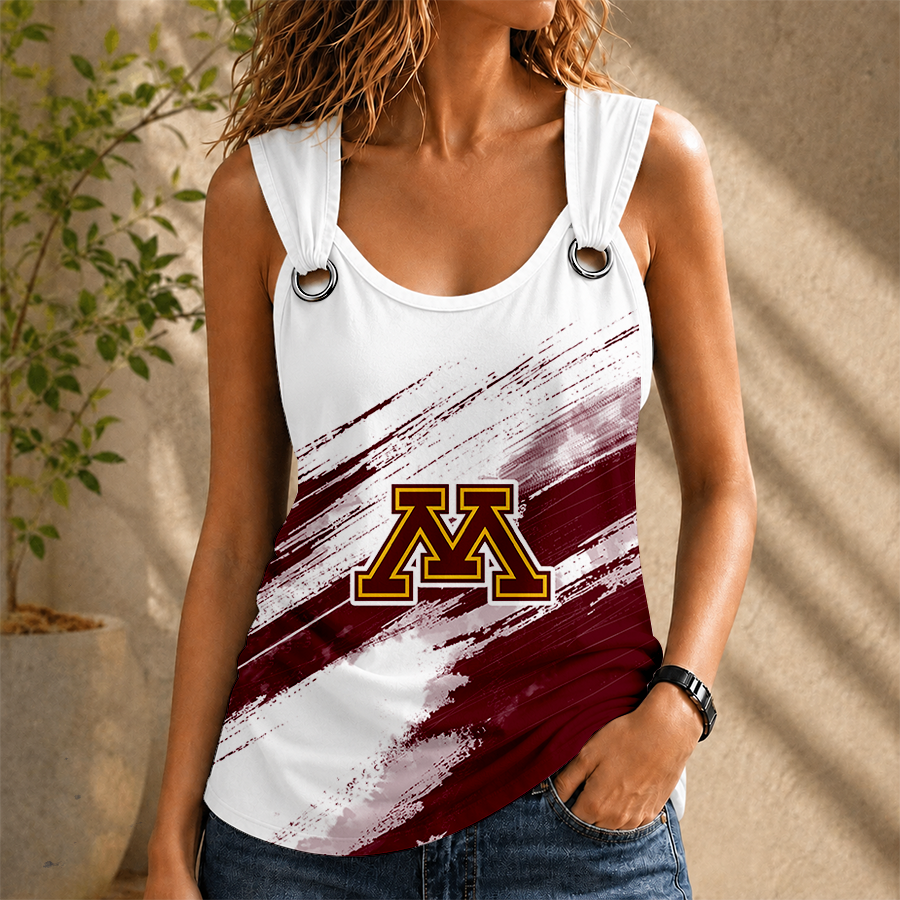 [PUCK DROP DEAL] NEW CUSTOMIZED NCAA MFF02 MGG MINNESOTA GOLDEN GOPHERS O-RING SHOULDER TANK TOP