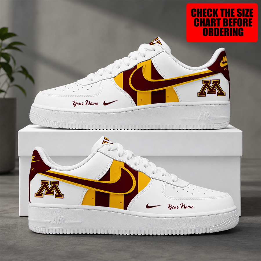 [PUCK DROP DEAL] NEW CUSTOMIZED NCAA MFF02 MGG MINNESOTA GOLDEN GOPHERS AF1 SHOES