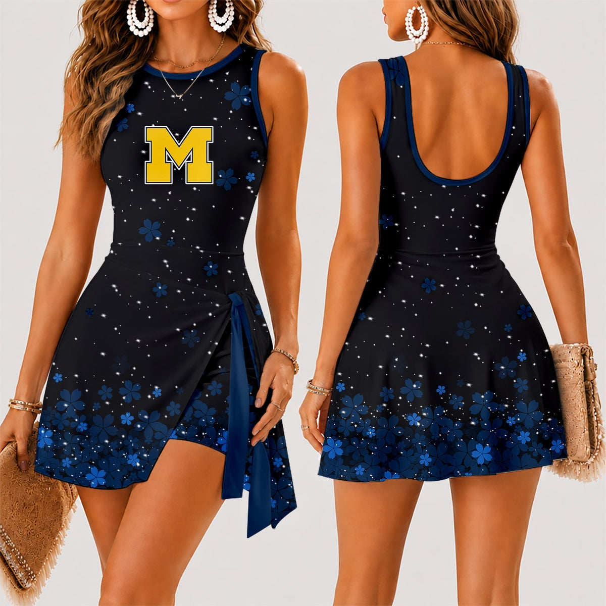 [SLAM DUNK DEAL] NEW CUSTOMIZED NCAA MAM02 MIW MICHIGAN WOLVERINES WOMEN'S SUMMER SKORT DRESS