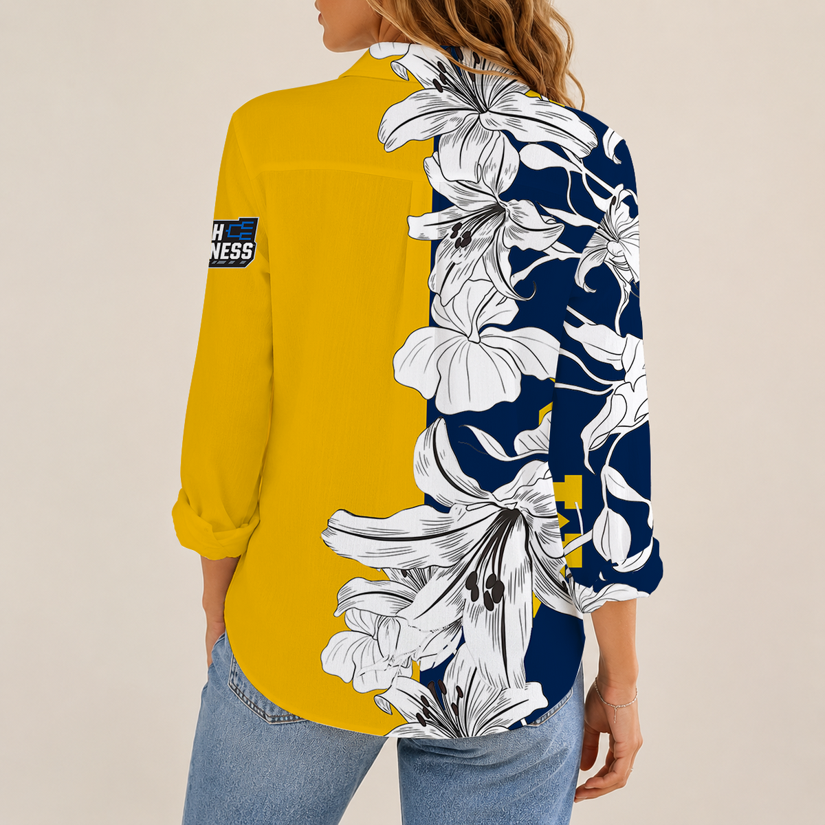 [SLAM DUNK DEAL] NEW CUSTOMIZED NCAA MAM02 MIW MICHIGAN WOLVERINES STRAPPY WOMEN CASUAL SHIRT
