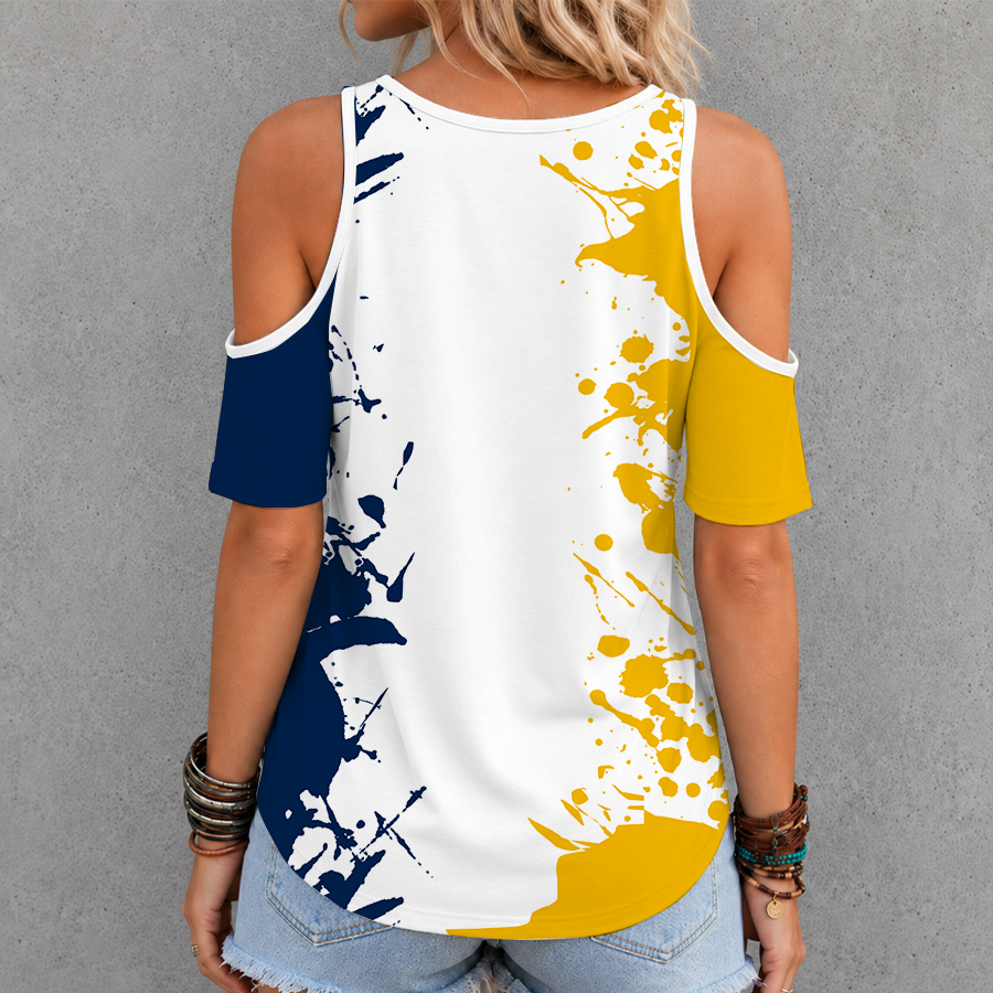 [SLAM DUNK DEAL] NEW CUSTOMIZED NCAA MAM02 MIW MICHIGAN WOLVERINES CRISS CROSS V-NECK TOP