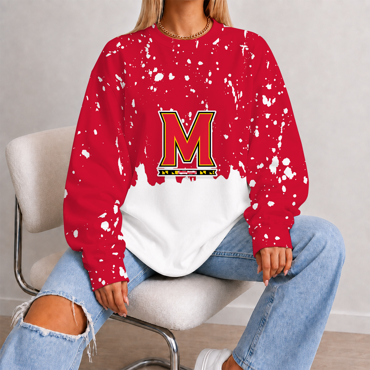 [HOOPS SPECIAL] NEW CUSTOMIZED NCAA CFH02 MLT MARYLAND TERRAPINS UNISEX SWEATSHIRT