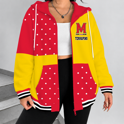 [HOOPS SPECIAL] NEW CUSTOMIZED NCAA CFH02 MLT MARYLAND TERRAPINS STRAPPY ZIP HOODIE