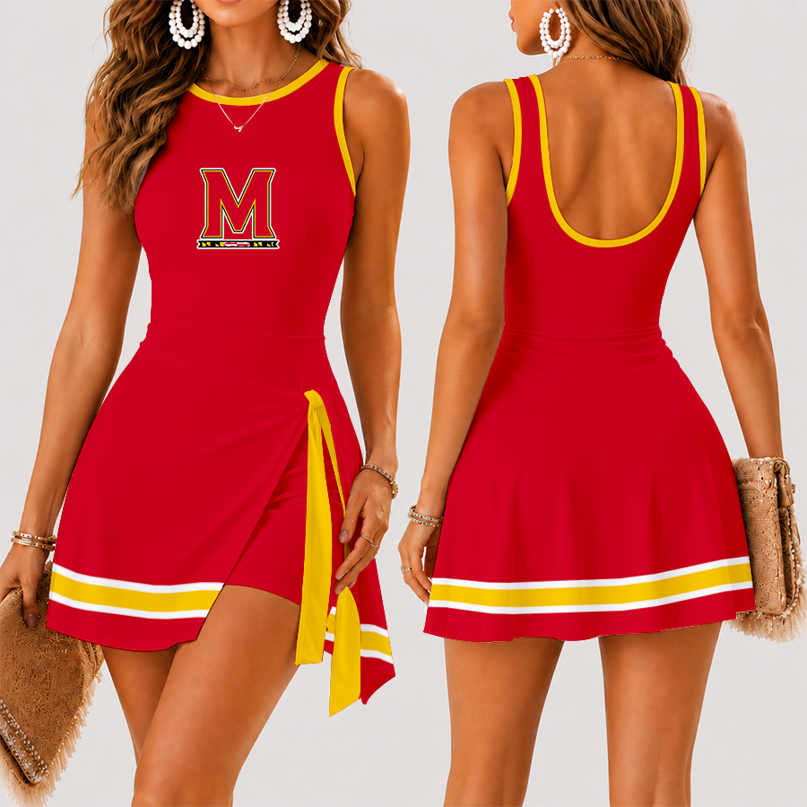 [HOOPS SPECIAL] NEW CUSTOMIZED NCAA CFH02 MLT MARYLAND TERRAPINS WOMEN'S SUMMER SKORT DRESS