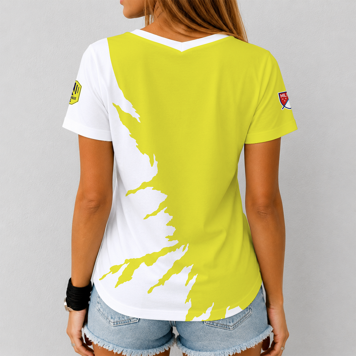 [GOAL DEAL] NEW CUSTOMIZED MLS02 NSC NASHVILLE SC V-NECK FEMALE SHIRT