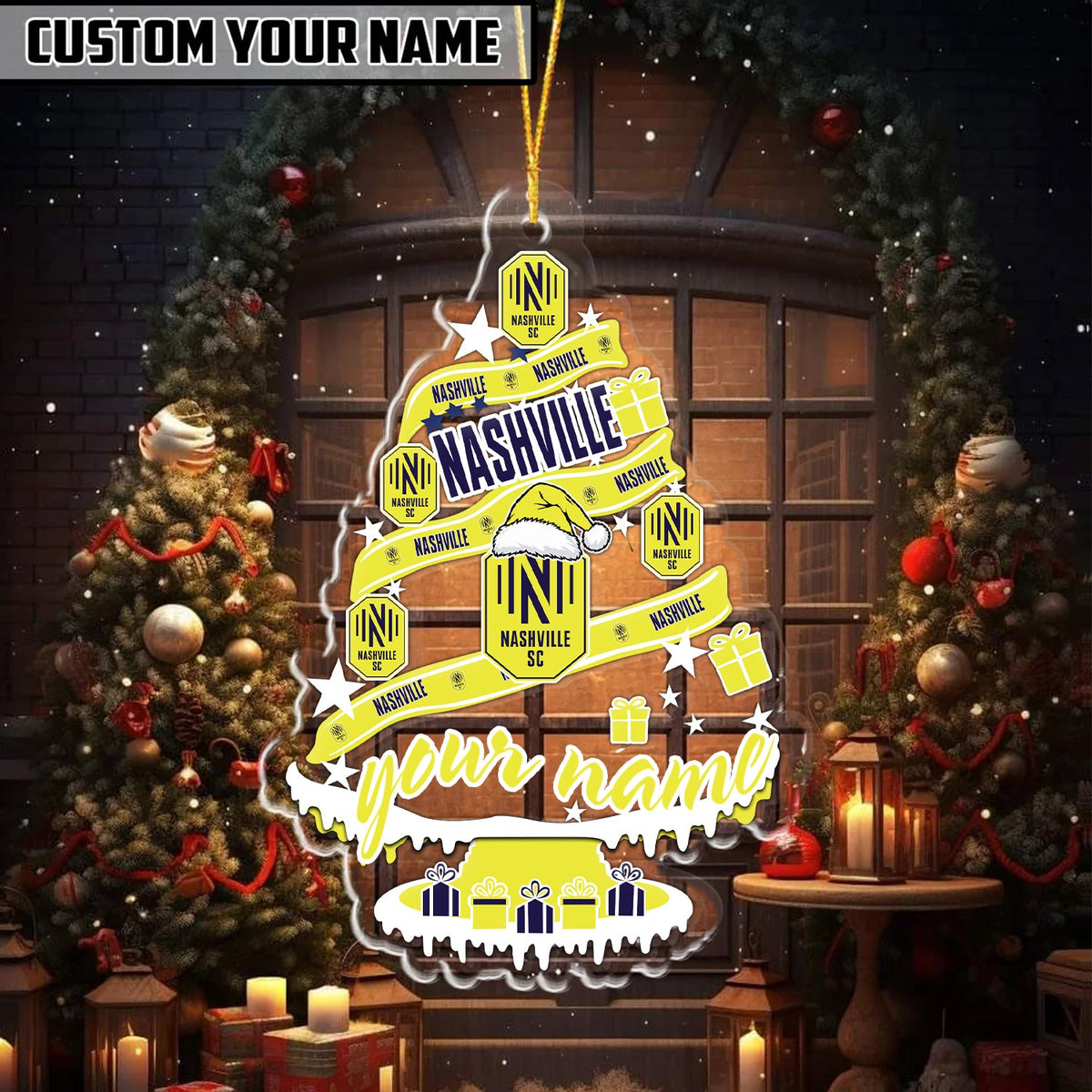 [GOAL DEAL] NEW CUSTOMIZED MLS02 NSC NASHVILLE SC CHRISTMAS ACRYLIC ORNAMENT