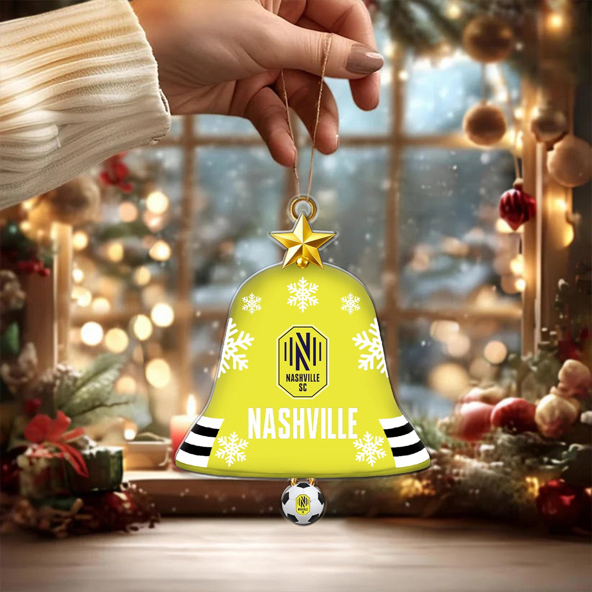 [GOAL DEAL] NEW CUSTOMIZED MLS02 NSC NASHVILLE SC CHRISTMAS ACRYLIC ORNAMENT