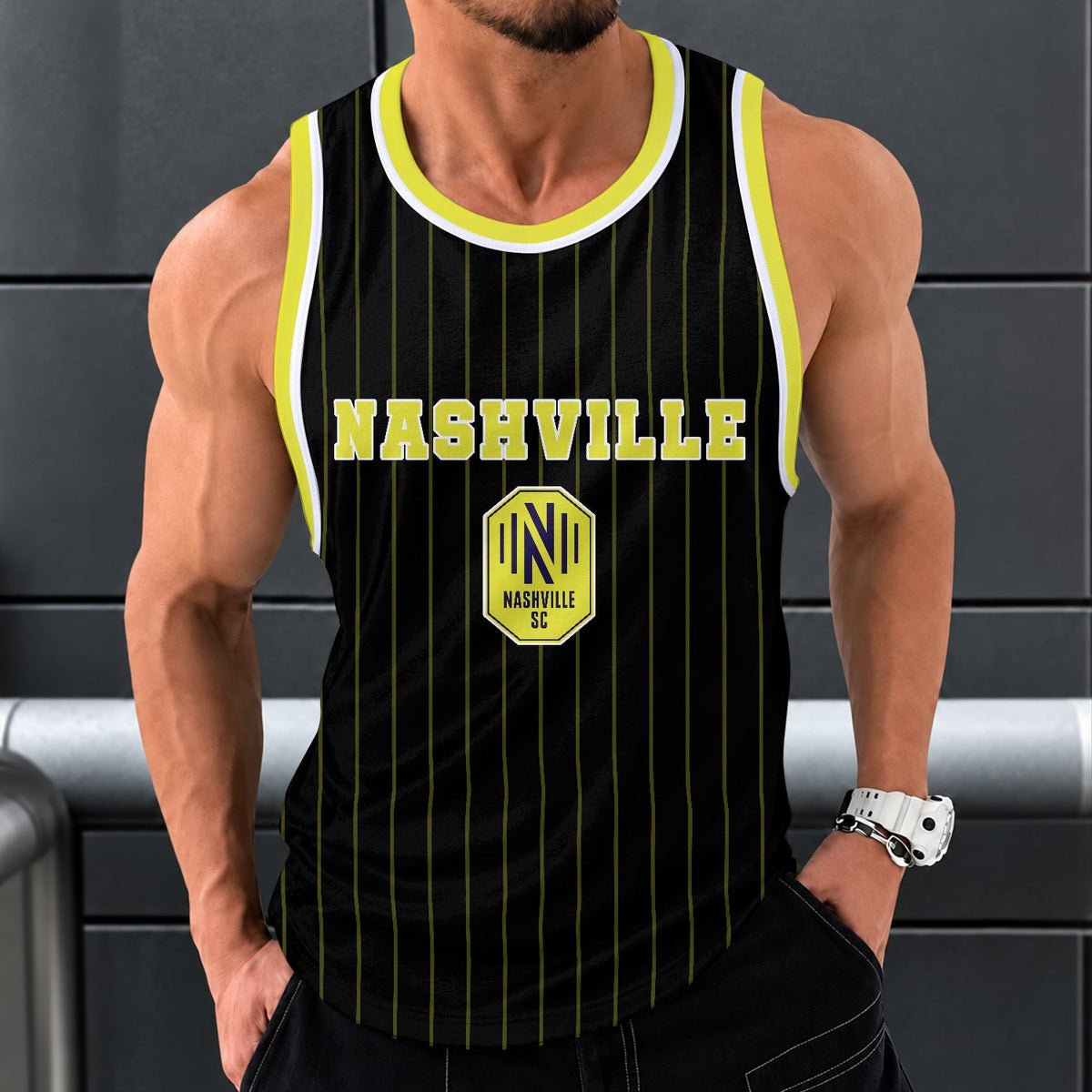 [GOAL DEAL] NEW CUSTOMIZED MLS02 NSC NASHVILLE SC UNISEX TANK TOP