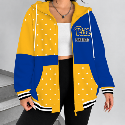 [TOUCHDOWN DEAL] NEW CUSTOMIZED NCAA FBS02 PIP PITTSBURGH PANTHERS ZIP HOODIE