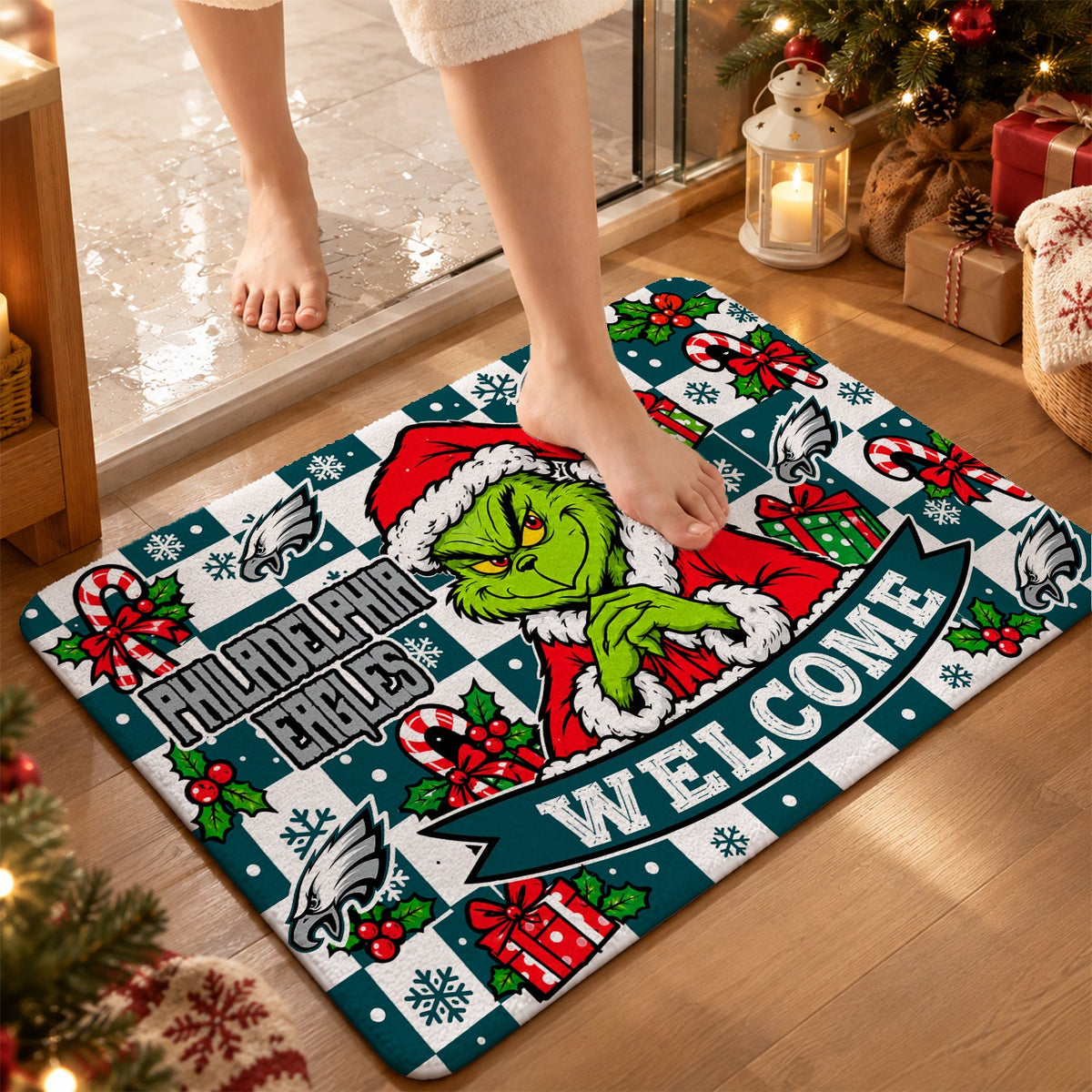 [TOUCHDOWN DEAL] NEW CUSTOMIZED NFL02 PPE THE EAGLES FLOOR MAT & DOOR MAT