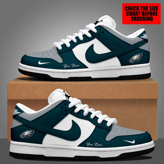 [TOUCHDOWN DEAL] NEW CUSTOMIZED NFL02 PPE PHILADELPHIA EAGLES DUNK LOW SHOES