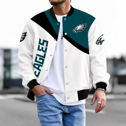 [TOUCHDOWN DEAL] NEW CUSTOMIZED NFL02 PPE PHILADELPHIA EAGLES SATIN VARSITY & BASEBALL JACKET