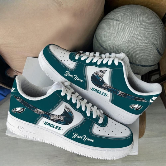 [TOUCHDOWN DEAL] NEW CUSTOMIZED NFL02 PPE PHILADELPHIA EAGLES AF1 SNEAKERS