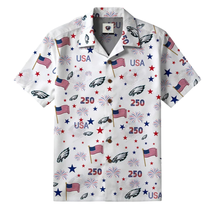 [TOUCHDOWN DEAL] NEW CUSTOMIZED NFL02 PPE PHILADELPHIA EAGLES PATRIOTIC 250 USA HAWAIIAN SHIRT