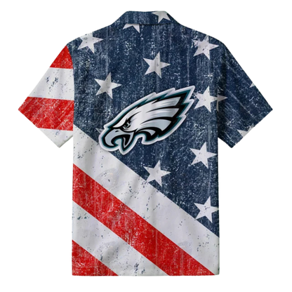 [TOUCHDOWN DEAL] NEW CUSTOMIZED NFL02 PPE PHILADELPHIA EAGLES PATRIOTIC 250 USA HAWAIIAN SHIRT