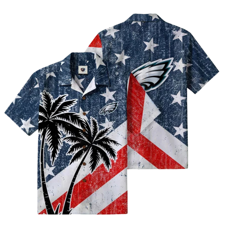 [TOUCHDOWN DEAL] NEW CUSTOMIZED NFL02 PPE PHILADELPHIA EAGLES PATRIOTIC 250 USA HAWAIIAN SHIRT