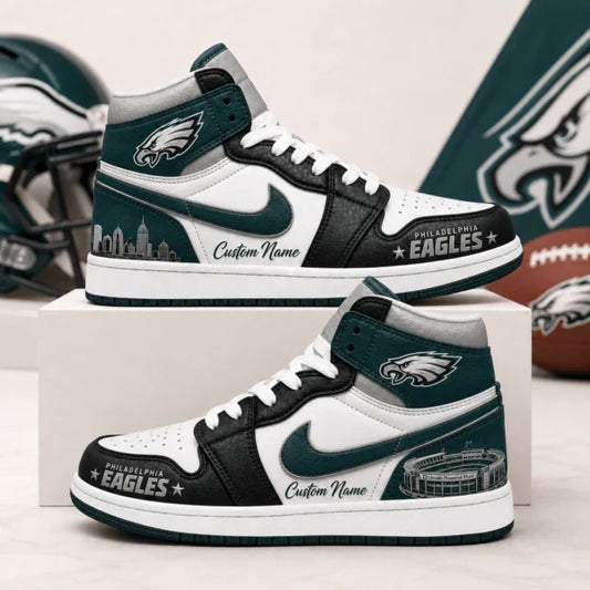 [TOUCHDOWN DEAL] NEW CUSTOMIZED NFL02 PPE PHILADELPHIA EAGLES AIR JORDAN 1
