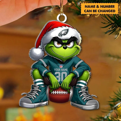 [TOUCHDOWN DEAL] NEW CUSTOMIZED NFL02 PPE PHILADELPHIA EAGLES CHRISTMAS ACRYLIC ORNAMENT
