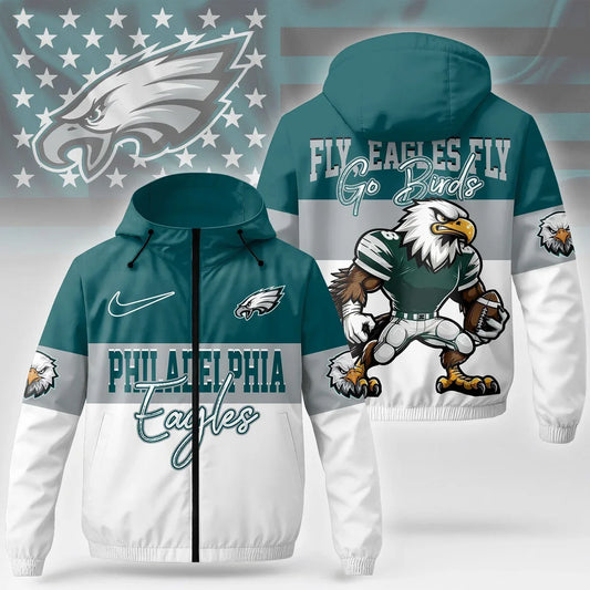 [TOUCHDOWN DEAL] NEW CUSTOMIZED NFL02 PPE PHILADELPHIA EAGLES WINDBREAKER JACKET