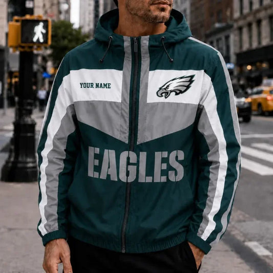 [TOUCHDOWN DEAL] NEW CUSTOMIZED NFL02 PPE PHILADELPHIA EAGLES WINDBREAKER JACKET
