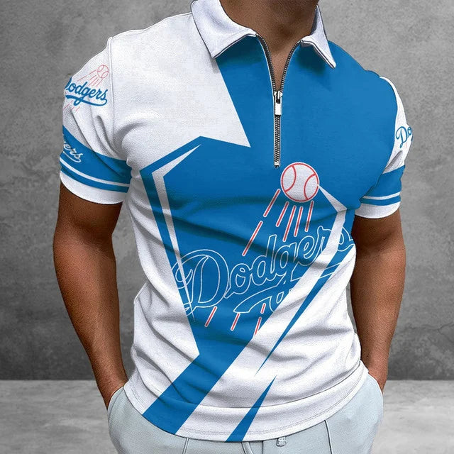 [HOMERUN DEAL] NEW CUSTOMIZED MLB02 LAD LOS ANGELES DODGERS ZIP POLO SHIRT