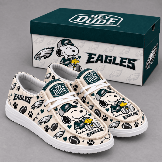 [TOUCHDOWN DEAL] NEW CUSTOMIZED NFL02 PPE PHILADELPHIA EAGLES LOAFER SHOES