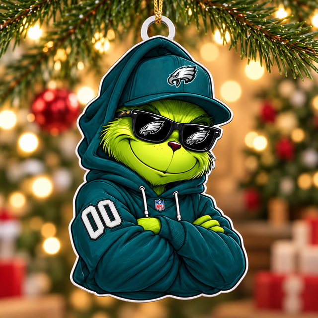 [TOUCHDOWN DEAL] NEW CUSTOMIZED NFL02 PPE PHILADELPHIA EAGLES CHRISTMAS ACRYLIC ORNAMENT