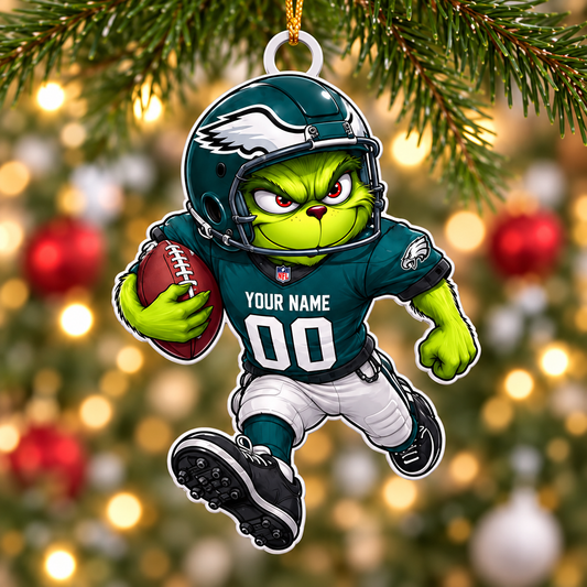 [TOUCHDOWN DEAL] NEW CUSTOMIZED NFL02 PPE PHILADELPHIA EAGLES CHRISTMAS ACRYLIC ORNAMENT