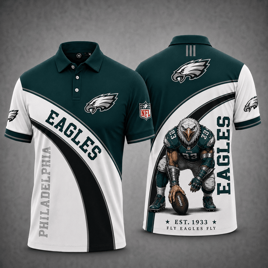 [TOUCHDOWN DEAL] NEW CUSTOMIZED NFL02 PPE PHILADELPHIA EAGLES POLO SHIRT